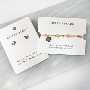 Displaykaarten voor aangepaste sieraden, gepersonaliseerde merkkaarten, op maat gemaakte videokaart voor oorbellen, op maat gemaakte videokaart voor ketting, kaart met sieradenlogo