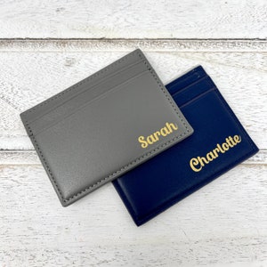 Tarjetero de piel sintética personalizado, tarjetero de piel vegana, billetera para tarjetas de crédito personalizada