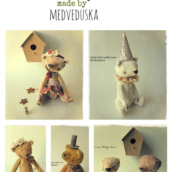 Teddy bear pattern 6.5 inch by Medveduska