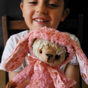 Teddy bear pattern about 6 inch  with dog-cap