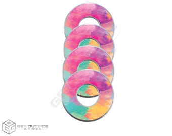 4 Watercolor Splatter VVashers - Washer Toss Game Washers by Get Outside Games
