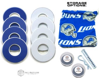 8 Detroit Lions Color VVashers w/ Storage Options - Washer Toss Game Washers by Get Outside Games