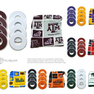 8 VVashers w/ NCAA Team Fabric Bag - Washer Toss Game Washers by Get Outside Games