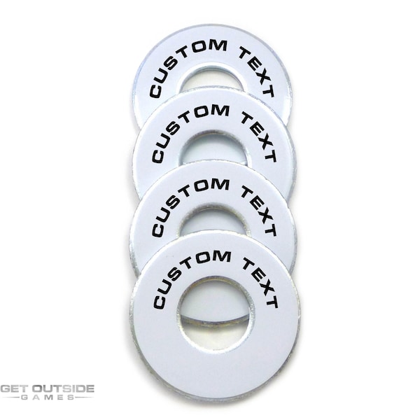 4 Custom Text VVashers - Washer Toss Game Washers by Get Outside Games