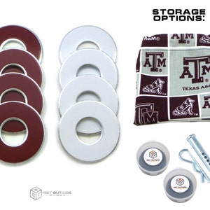 8 Texas A&M Aggies Color VVashers w/ Storage Options - Washer Toss Game Washers by Get Outside Games