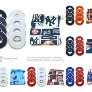 8 VVashers w/ MLB Team Fabric Bag - Washer Toss Game Washers by Get Outside Games