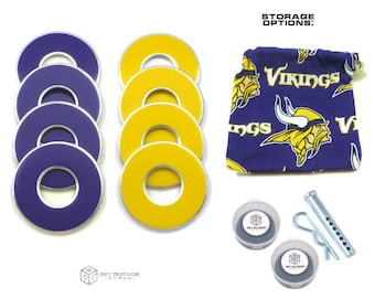 8 Minnesota Vikings Color VVashers w/ Storage Options - Washer Toss Game Washers by Get Outside Games