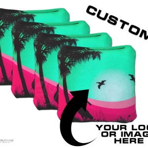 4 Custom Logo Premium Series Cornhole Bags – Regulation Size & Weight