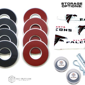 8 Atlanta Falcons Color VVashers w/ Storage Options - Washer Toss Game Washers by Get Outside Games