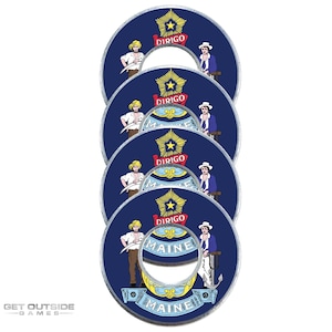 4 Maine Flag VVashers - Washer Toss Game Washers by Get Outside Games