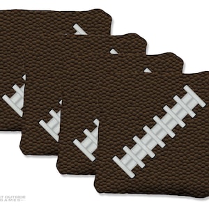 4 Football Premium Cornhole Bags | Corn or All Weather with Color Options
