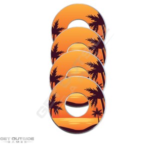 4 Orange Sunset Beach VVashers - Washer Toss Game Washers by Get Outside Games