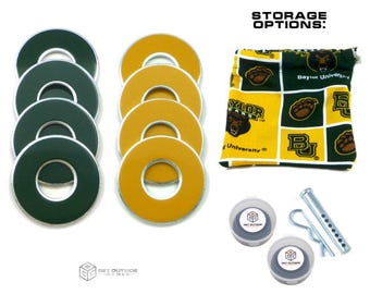 8 Baylor Bears Color VVashers w/ Storage Options - Washer Toss Game Washers by Get Outside Games