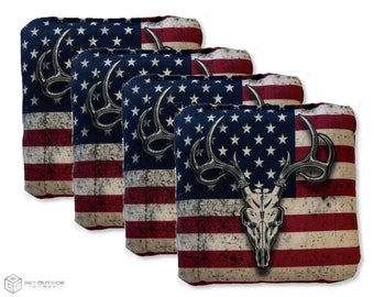 4 American Hunter Premium Cornhole Bags | Corn or All Weather with Color Options