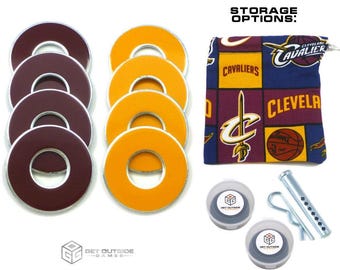8 Cleveland Cavaliers Color VVashers w/ Storage Options - Washer Toss Game Washers by Get Outside Games