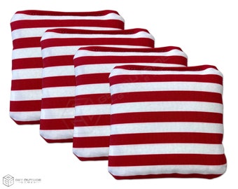 4 Stripes Premium Cornhole Bags | Corn or All Weather with Color Options