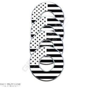 4 Black & White United State Flag VVashers - Washer Toss Game Washers by Get Outside Games