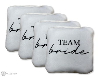 4 Team Bride Premium Cornhole Bags | Corn or All Weather with Color Options