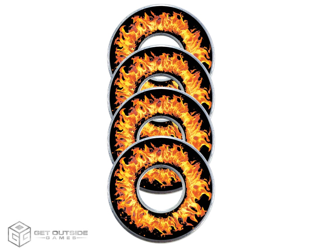 4 VVashers Washer Toss Game Pieces - 2.5" OD Consistent Weight, Made In USA With Reflective Edges