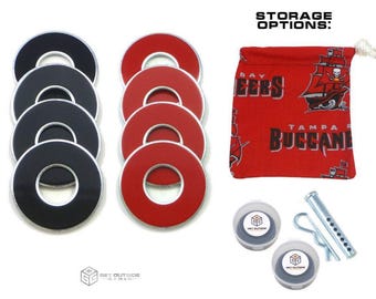 8 Tampa Bay Buccaneers Color VVashers w/ Storage Options - Washer Toss Game Washers by Get Outside Games