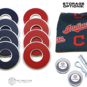 8 Cleveland Indians Color VVashers w/ Storage Options - Washer Toss Game Washers by Get Outside Games