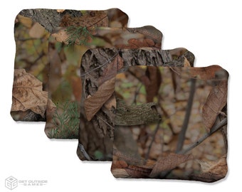 4 Camo Premium Cornhole Bags | Corn or All Weather with Color Options