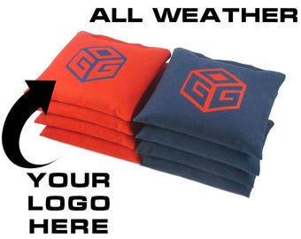 8 Custom Logo Classic Series Cornhole Bags - All Weather