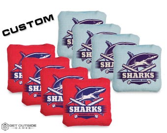 8 Custom Cornhole Bags - Premium Series - Suede Dual Speed Stop and Go - Set of 8