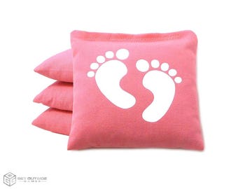 4 Baby Feet Classic Series Cornhole Bags | Corn or All Weather with Color Options