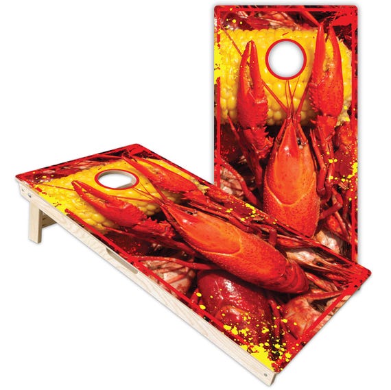 24x48 Full Size Premium Cornhole Boards - Direct Print - Crawfish Boil Party - by Get Outside Games