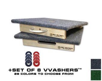 18x18 Mini Premium 1 Hole Washer Toss Washers Game Boards w/ 8 VVashers by Get Outside Games