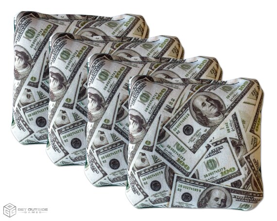 4 Money Premium Cornhole Bags Corn or All Weather With Color