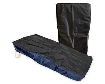 Premium 1600D Cornhole Board Covers, Weather Resistant Polyester with Foam Padding, Black, 24x48 Inch, Set of 2