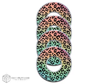 4 Rainbow Leopard VVashers - Washer Toss Game Washers by Get Outside Games