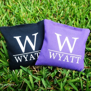8 Custom Family/Last Name Classic Series Cornhole Bags - Corn Filled