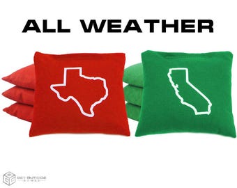 8 Outline State Classic Series Cornhole Bags – All Weather