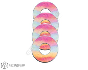 4 Rondelle Neon VVashers™ Per Gioco Washer Toss - Get Outside Games - Nuove