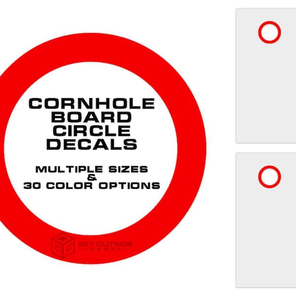 Cornhole Board Circle Decals | Set of 2 | Multiple Sizes & 30 Color Options by Get Outside Games