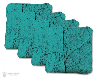 4 Turquoise Premium Cornhole Bags | Corn or All Weather with Color Options