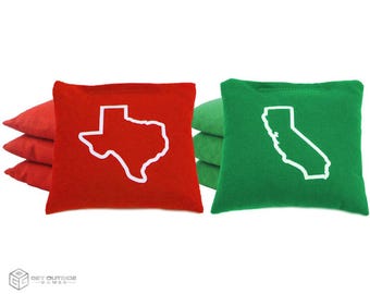 8 Outline State Classic Series Cornhole Bags – Corn Filled