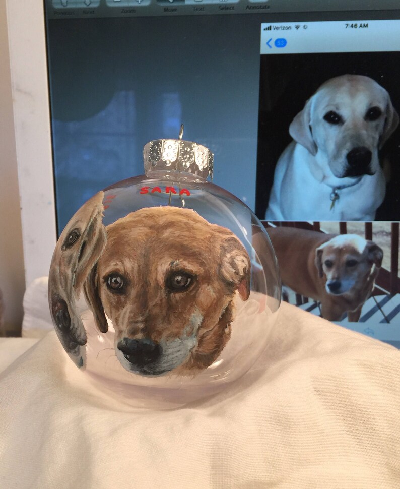 MORE Hand Painted Pet Portrait Ornaments and Memorials Etsy