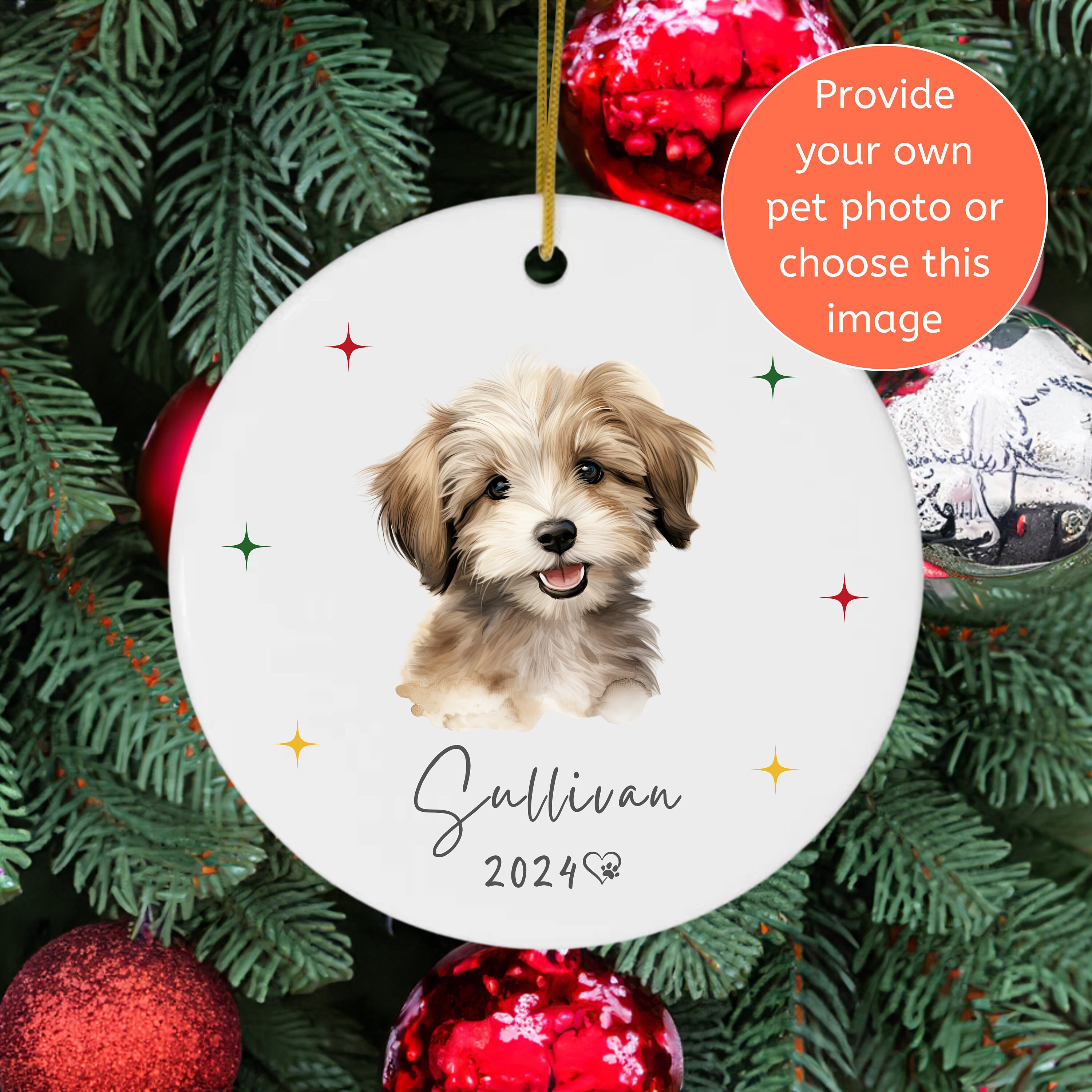 Havanese top christmas ornament