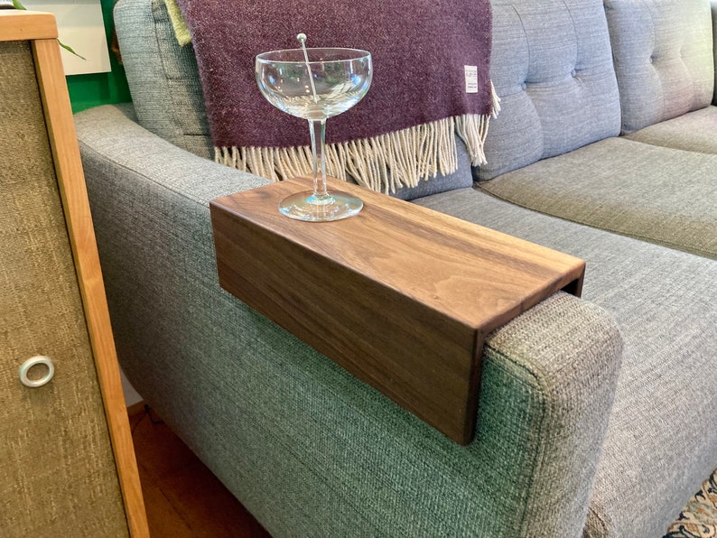 Couch Arm Table Walnut Long (11.5")