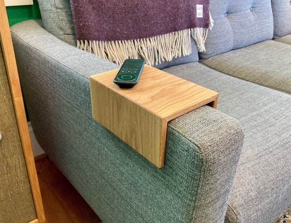 Wooden couch 2024 arm tray