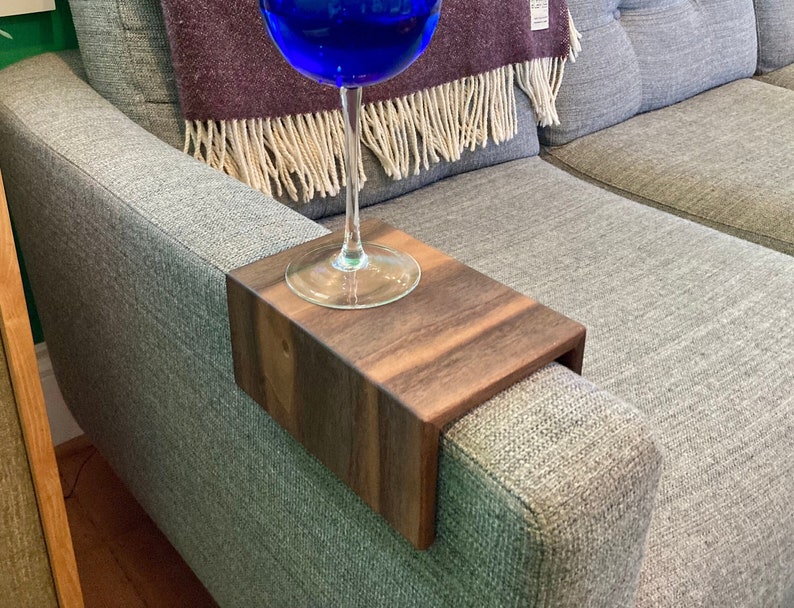 Couch Arm Table Walnut Short (7.5")
