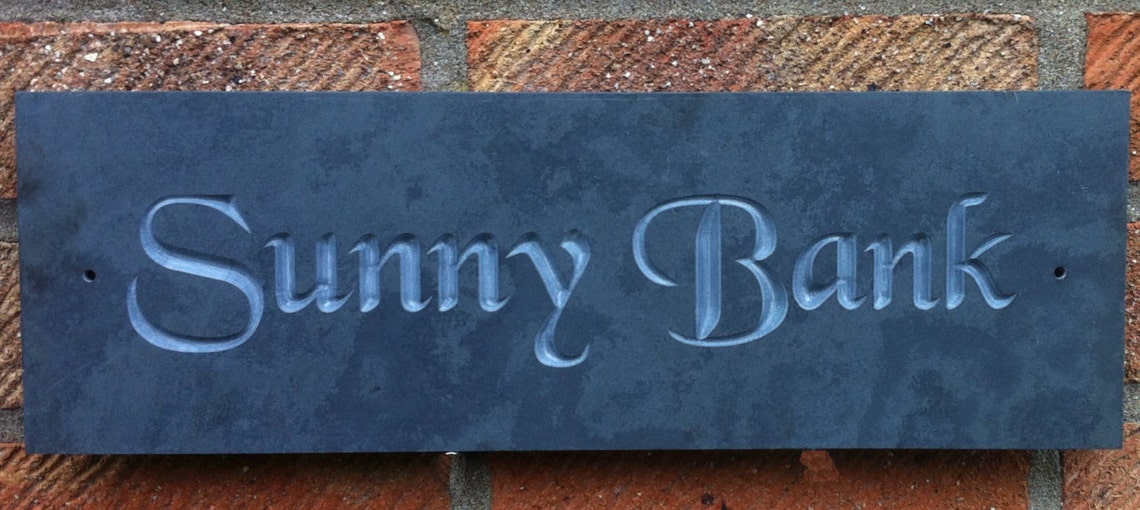 Personalised Deep Engraved Slate House Sign Etsy UK
