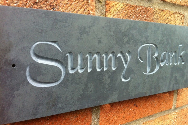Personalised Deep Engraved Slate House Sign Etsy