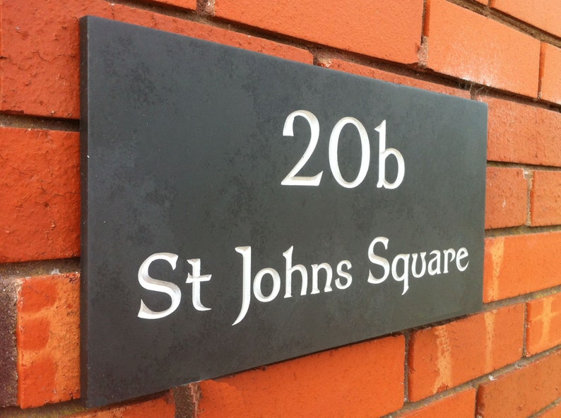 Deep Engraved Slate House Sign Etsy UK