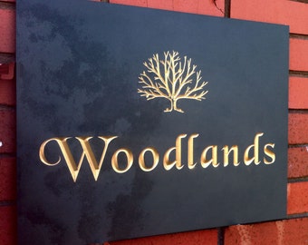 Personalised Deep Engraved Slate House Sign