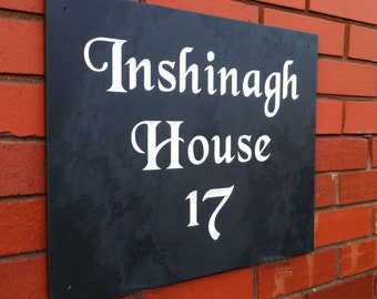 Personalised Deep Engraved Slate House Sign